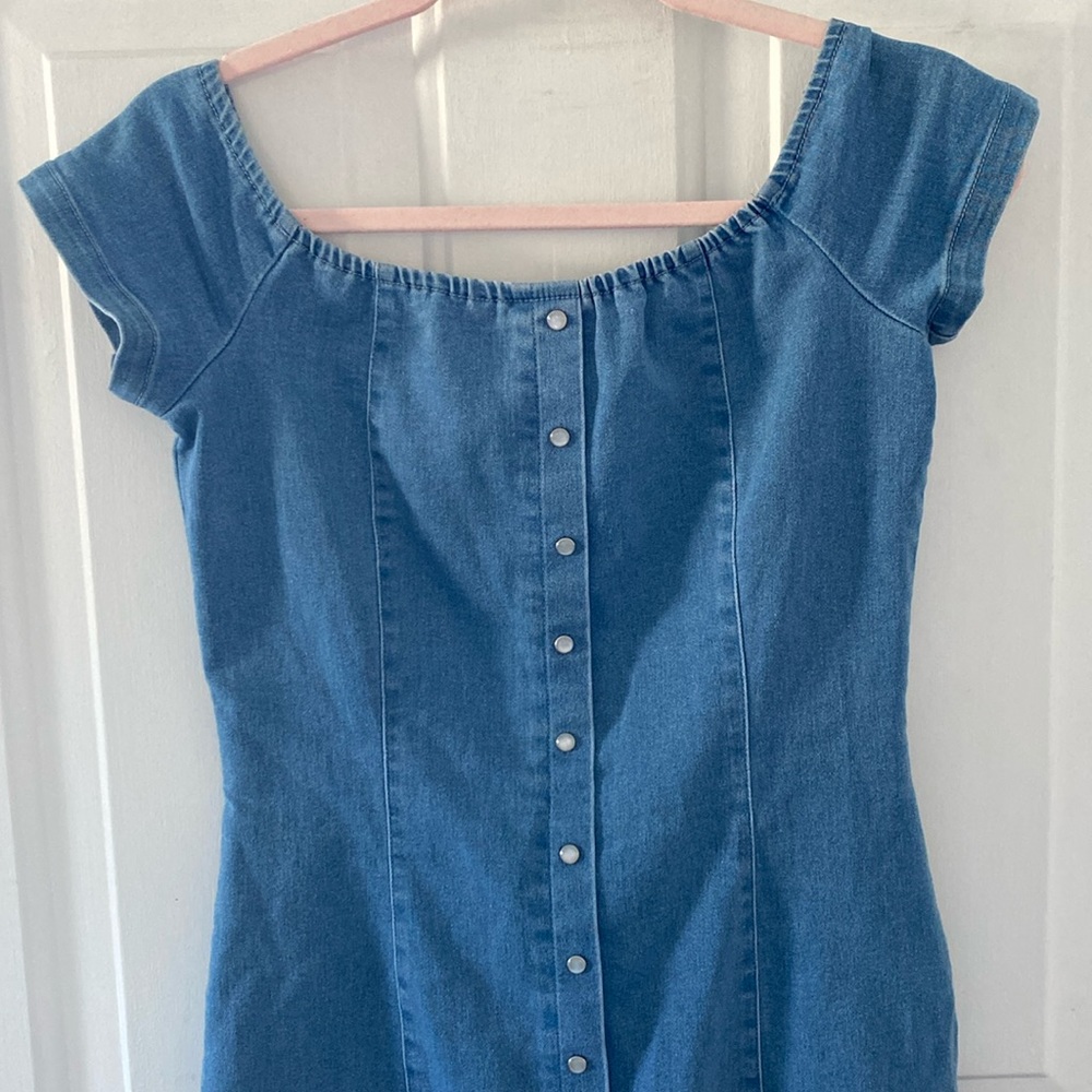 Iris Denim Mini Dress with Spandex. Size Small